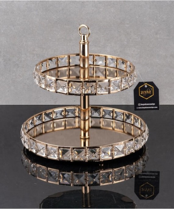 ZEYVE SQUARE STONE 2-LAYER ROUND SERVING DISH 25x25x25cm